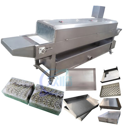 Bom preço Peixes separados da máquina da bandeja e bandeja congelada camarão isolados na fábrica de processamento do marisco on-line