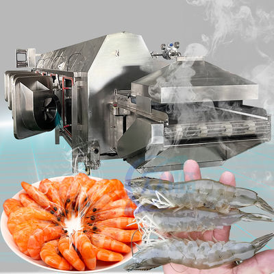 Máquina de ferver camarão estável, linha de processamento de marisco de aço inoxidável