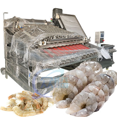 Bom preço Máquina de descascar camarão industrial PLC, Máquina de remover casca de camarão SUS304 on-line
