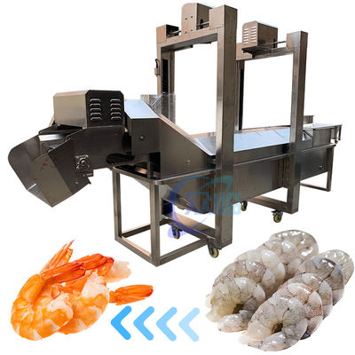 Cozinha industrial de túneis de camarão, linha automática de cozimento de túneis de camarão SUS304