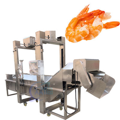 Fábrica de processamento de frutos do mar grande lote de peixe e camarão máquina de caça furtiva Linha de produção de camarão Sushi máquina de forno a vapor