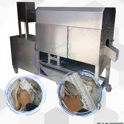 Máquina de limpeza de peixe fácil de operar Máquina de divisão de barriga de peixe 50pcs/min 1.52KW