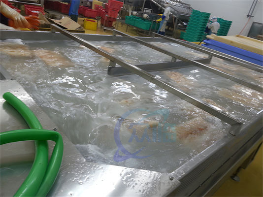 Camarão congelado fábrica de tratamento da máquina thawing do ciclo da água de lavagem dos peixes e do camarão do marisco que processa a máquina de lavar
