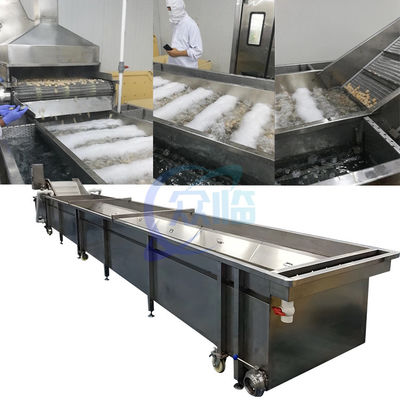 Bom preço Máquina de limpeza e refrigeração de camarão cozido de resfriamento rápido de circulação de água on-line