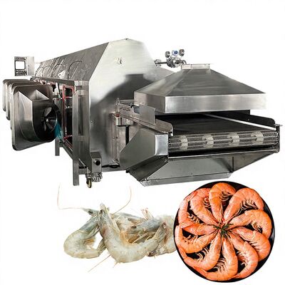Bom preço 700-1000KG/H Cozinha automática de camarão Máquina de cozinha de túneis de frutos do mar estável Cozinha de camarão Cozinha de água de camarão Máquina de blanqueamento automática on-line