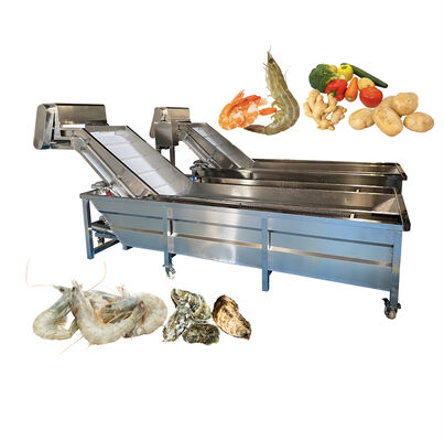 Bom preço Equipamento de processamento de frutos do mar de aço inoxidável regulador de velocidade de peixe e camarão limpador de bolhas de alta pressão on-line