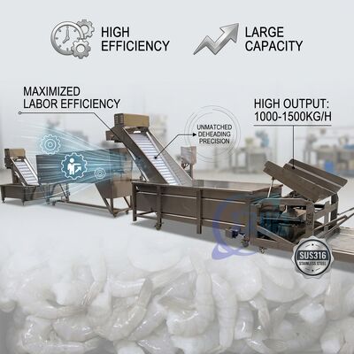 Bom preço Multifunctional Seafood Processing Plant Equipment Food Grade SUS304 1200-1800KG 15KW 60Hz on-line