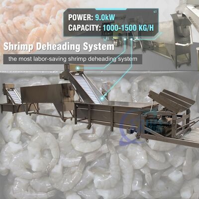 Bom preço Sistema automático de descabeçamento de camarão higiénico SUS316L 2500-3000KG 7.5KW 415V Para fábrica de frutos do mar on-line