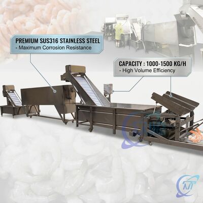 Bom preço Premium Shrimp Head Cutting Machine 316L Stainless Steel 1000-1500KG 3.0KW 50Hz For Prawn Processing Line on-line