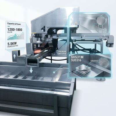 Bom preço Máquina de Separação de Cabeça de Camarão Grau Alimentício SUS304 2500-3000KG 5.5KW 440V Para Fábrica de Processamento de Alimentos on-line