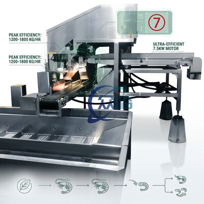Bom preço Anti Corrosive Shrimp Processing Line Machine SUS316 1500-2000KG 15KW 220V For Food Processing Factory on-line