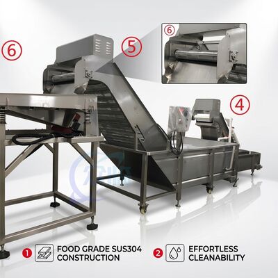 Bom preço Robust Shrimp Processing Machine Hygienic SUS304 1000-1500KG 5.5KW 220V For Frozen Food Factory on-line
